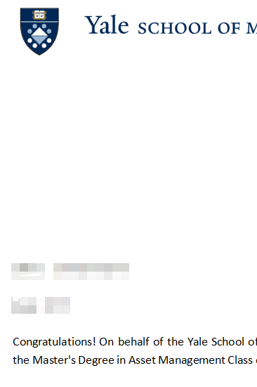 耶鲁 | 资产管理Offer！优秀的学术成绩搭配智友精准的申请策略，冲进Top没那么难！
